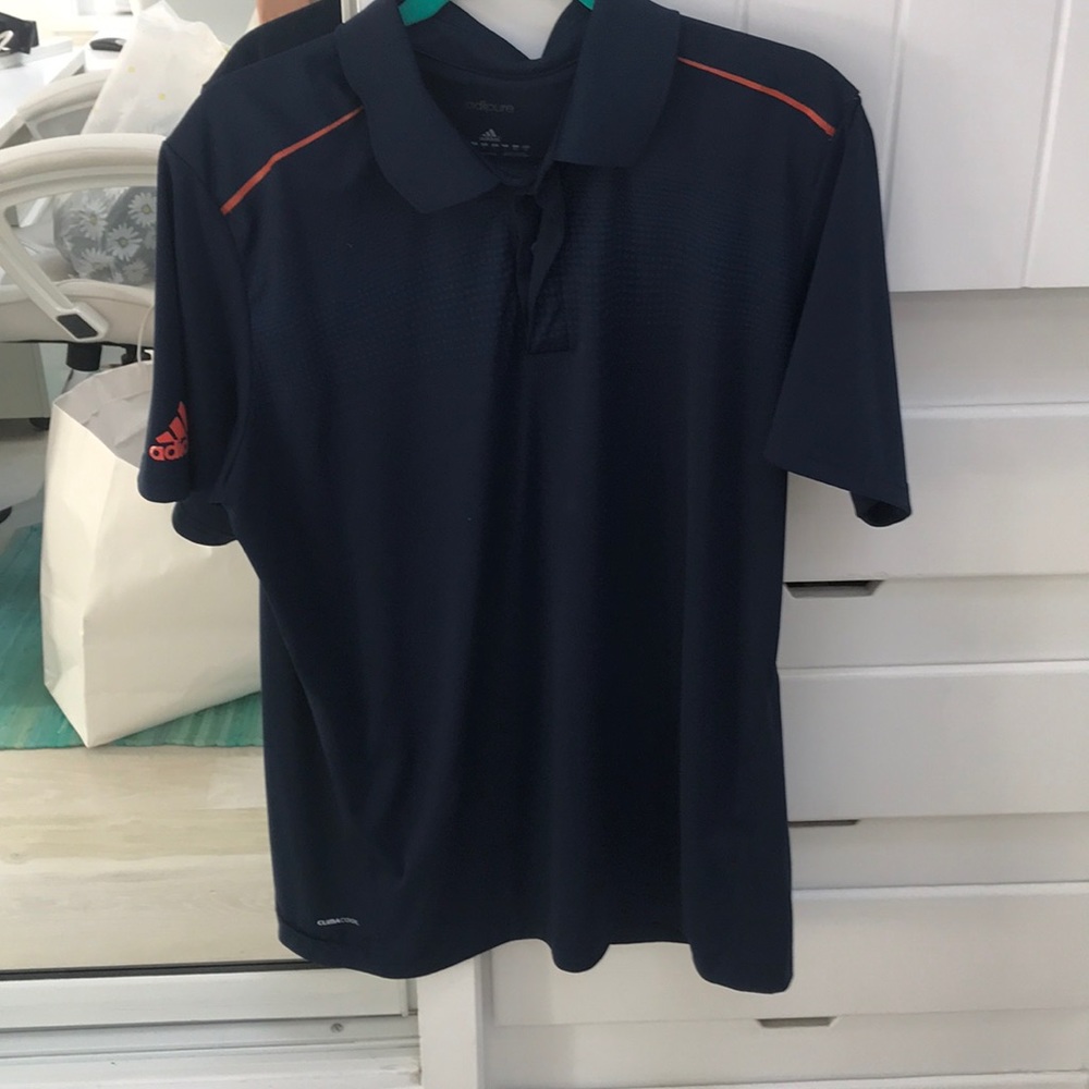 Blue and orange polo shirt